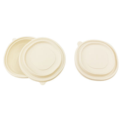 Color natural caja de comida desechable biodegradable maíz almidón tazón portátil a prueba de fugas