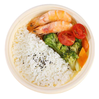 Color natural caja de comida desechable biodegradable maíz almidón tazón portátil a prueba de fugas