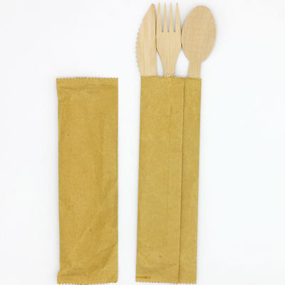 Conjunto de cubiertos de bambú desechables portátiles desechables