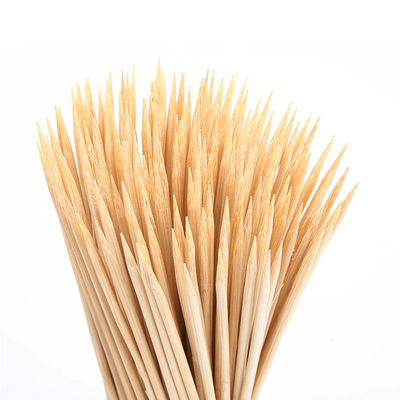 Bastones de bambú de barbacoa desechables no adhesivos duraderos y ligeros longitud 12 cm