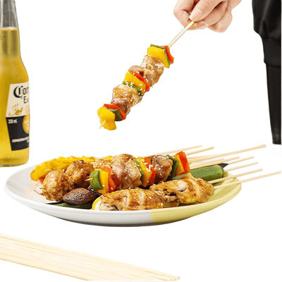 Bastones de bambú de barbacoa desechables no adhesivos duraderos y ligeros longitud 12 cm